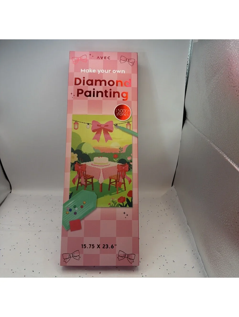 AVEC DIY Diamond Art Painting Kit Birthday Cake Design, 15.75 x 23.6 Crystal Art